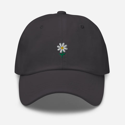 Daisy-Embroidered-Dad-Hat-Grey-Front-View