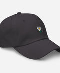 Daisy-Embroidered-Dad-Hat-Grey-Right-Front-View