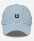 Magic-Eight-Ball-Embroidered-Dad-Hat-Light-Blue-Front-View