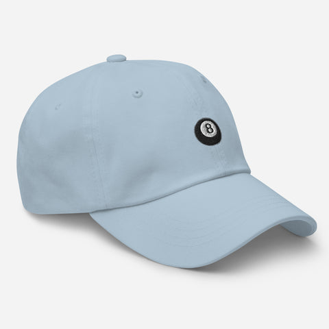 Magic-Eight-Ball-Embroidered-Dad-Hat-Light-Blue-Right-Front-View