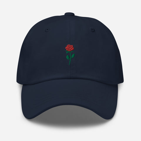Rose-Embroidered-Dad-Hat-Navy-Front-View