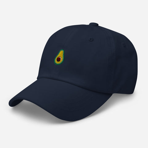 Avocado-Embroidered-Dad-Hat-Navy-Left-Front-View