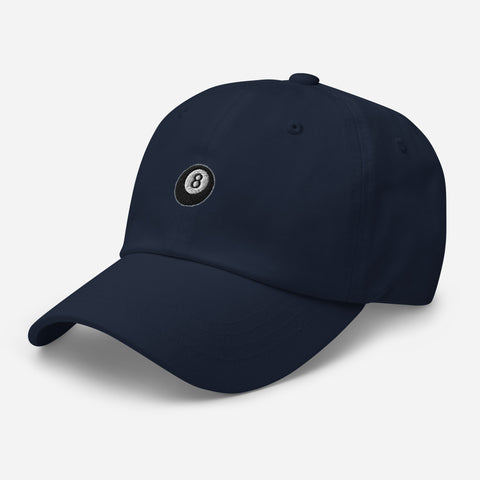 Magic-Eight-Ball-Embroidered-Dad-Hat-Navy-Left-Front-View