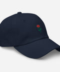 Rose-Embroidered-Dad-Hat-Navy-Right-Front-View