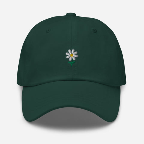Daisy-Embroidered-Dad-Hat-Spruce-Front-View