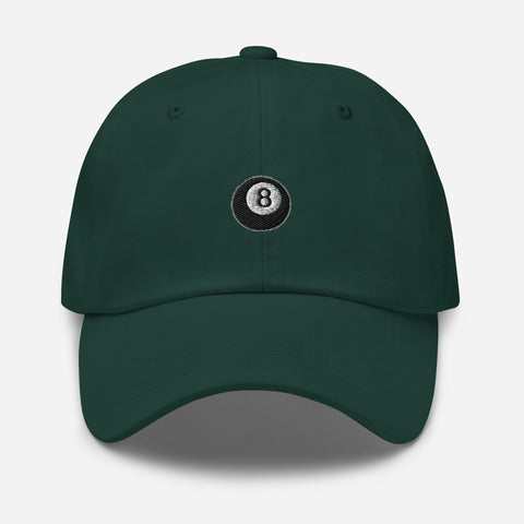 Magic-Eight-Ball-Embroidered-Dad-Hat-Spruce-Front-View