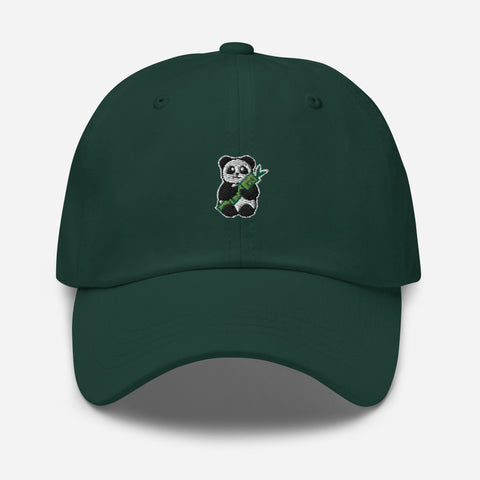 Panda-Embroidered-Dad-Hat-Spruce-Front-View