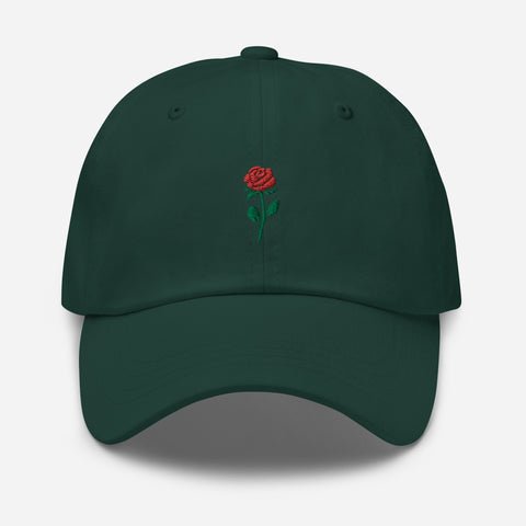 Rose-Embroidered-Dad-Hat-Spruce-Front-View