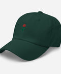 Rose-Embroidered-Dad-Hat-Spruce-Left-Front-View