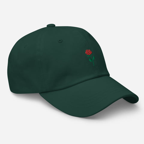Rose-Embroidered-Dad-Hat-Spruce-Right-Front-View