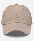 Daisy-Embroidered-Dad-Hat-Stone-Front-View
