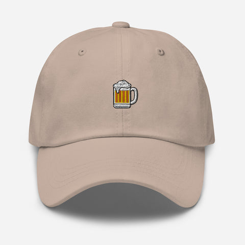 Beer-Mug-Embroidered-Dad-Hat-Stone-Front-View