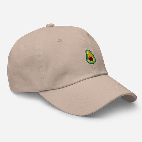 Avocado-Embroidered-Dad-Hat-Stone-Right-Front-View