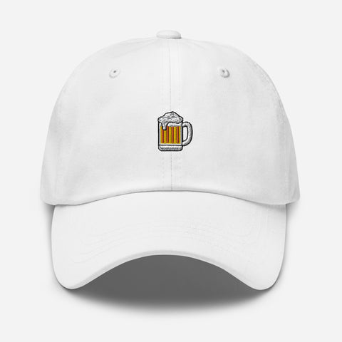 Beer-Mug-Embroidered-Dad-Hat-White-Front-View