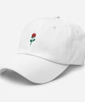 Rose-Embroidered-Dad-Hat-White-Left-Front-View