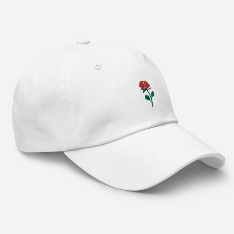 Rose-Embroidered-Dad-Hat-White-Right-Front-View