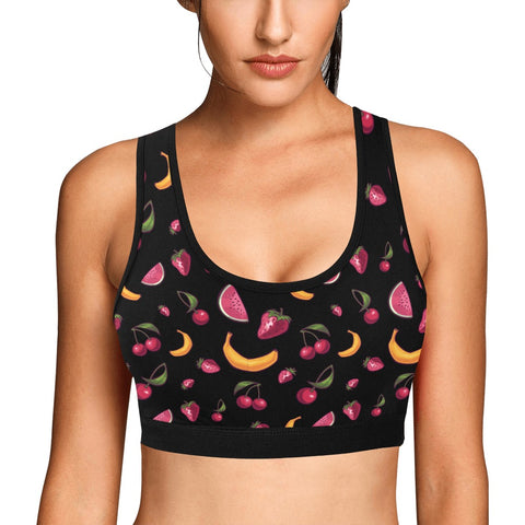 Fruit-Punch-Womens-Bralette-Black-Model-Front-View