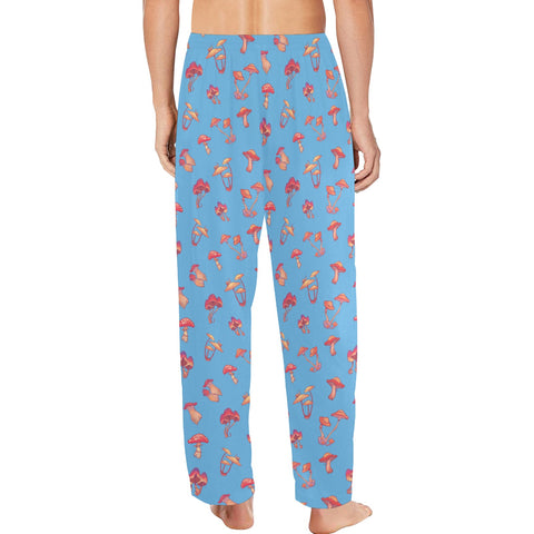 Mushroom-Mens-Pajama-Sky-Blue-Model-Back-View