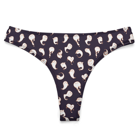 Retro-Ghost-Womens-Thong-Midnight-Blue-Product-Front-View