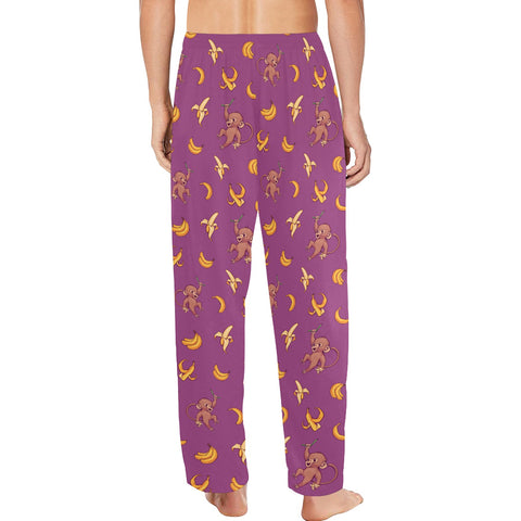 Baby-Monkey-Mens-Pajama-Magenta-Model-Back-View