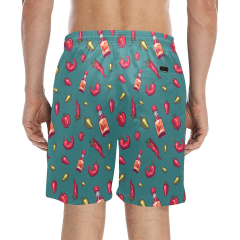 Spicy-Mens-Swim-Trunks-Teal-Model-Back-View