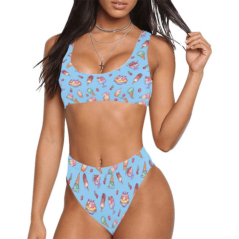 Banana-Split-Womens-Bikini-Set-Sky-Blue-Model-Front-View