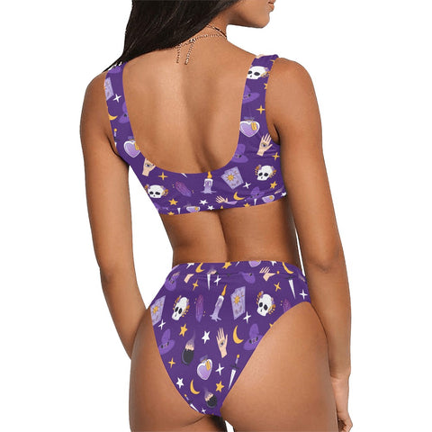 Witch-Core-Womens-Bikini-Set-Purple-Model-Back-View