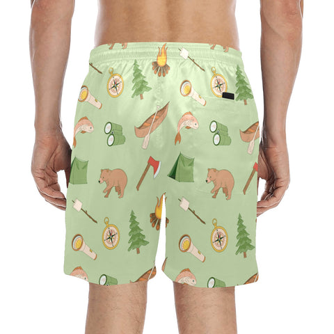 Camping-Men's-Swim-Trunks-DarkSeaGreen-Model-Back-View