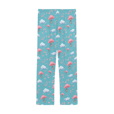 Sakura-Tree-Mens-Pajama-Turquoise-Back-View