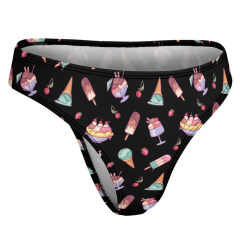 Banana-Split-Womens-Thong-Black-Product-Side-View