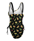 Happy-Avocado-Womens-One-Piece-Swimsuit-Black-Product-Side-View