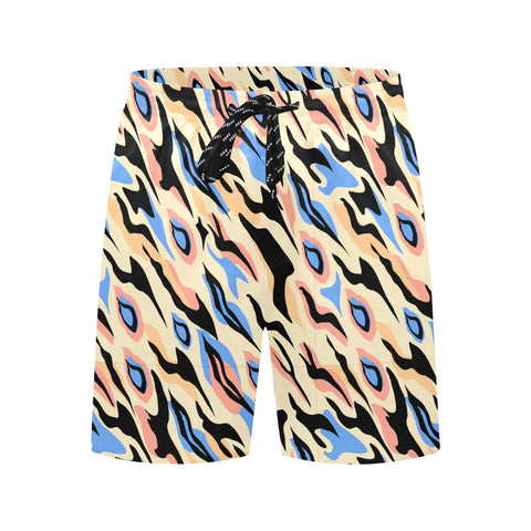 Exotic-Mens-Swim-Trunks-Blue-Front-View