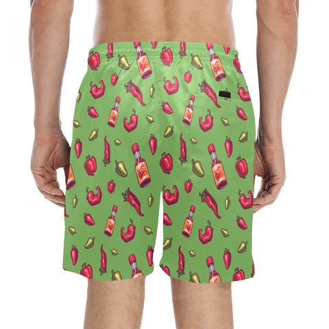 Spicy-Mens-Swim-Trunks-Light-Green-Model-Back-View