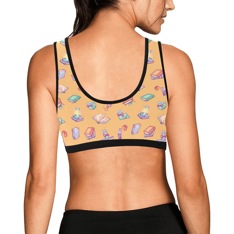 Book-Worm-Womens-Bralette-Yellow-Model-Back-View