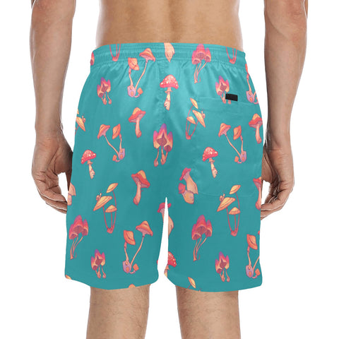 Mushroom-Mens-Swim-Trunks-Teal-Model-Back-View