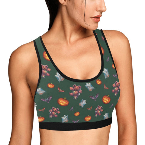 Halloween-Womens-Bralette-Dark-Green-Model-Side-View