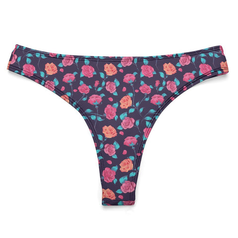 Painted-Roses-Womens-Thong-Purple-Product-Front-View