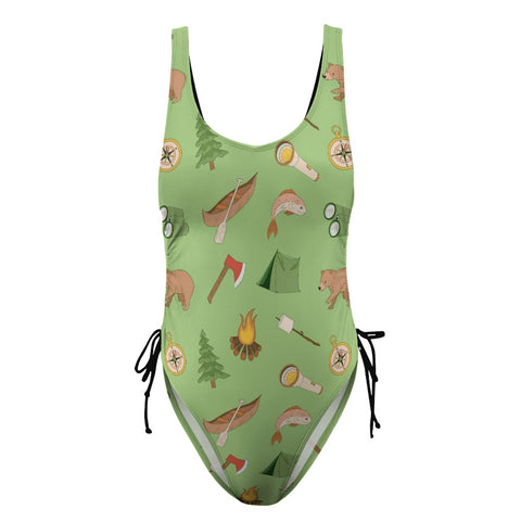 The-Great-Outdoors-Women's-One-Piece-Swimsuit-Green-Product-Front-View