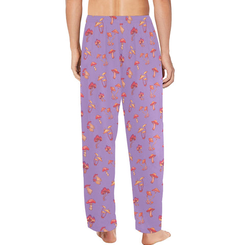 Mushroom-Mens-Pajama-Light-Purple-Model-Back-View