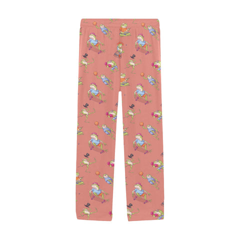 Frogs-in-Action-Mens-Pajama-Orange-Front-View