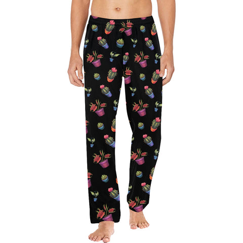 House-Plant-Mens-Pajama-Black-Model-Front-View
