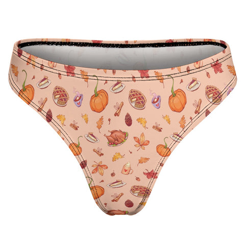 Thanks-Giving-Women's-Thong-Peach-Product-Back-View