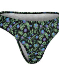 Jungle-Flower-Womens-Thong-Black-Purple-Product-Side-View