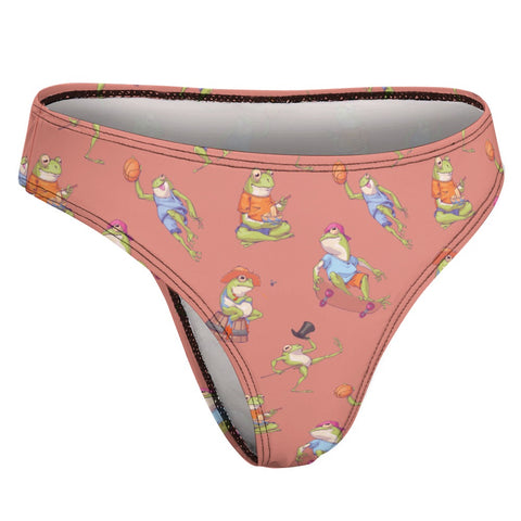 Frogs Doing Things Women's Thong