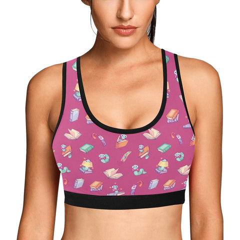 Book-Worm-Womens-Bralette-Magenta-Model-Front-View