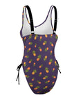 Pineapple-Women's-One-Piece-Swimsuit-Purple-Product-Side-View