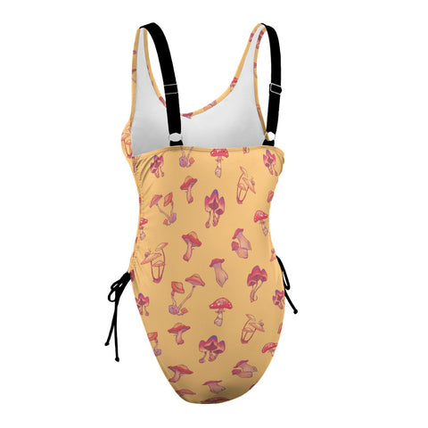 Mushroom-Womens-One-Piece-Swimsuit-Yellow-Product-Side-View