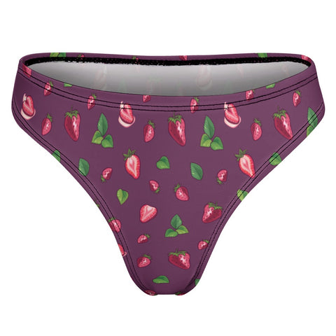 Strawberry-Women's-Thong-Plum-Product-Back-View
