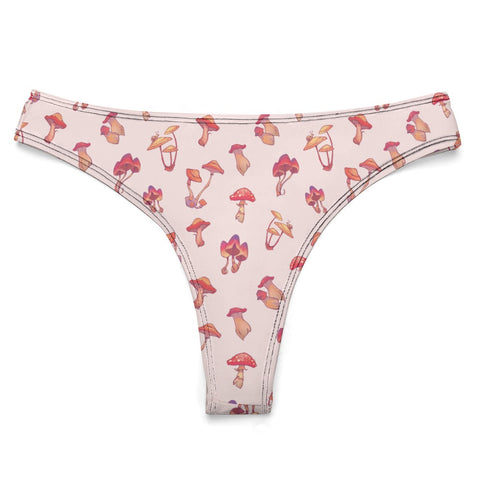 Mushroom-Women's-Thong-Baby-Pink-Product-Front-View