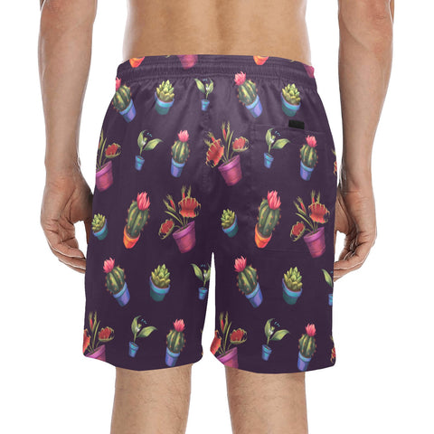 House-Plant-Mens-Swim-Trunks-Dark-Purple-Model-Back-View